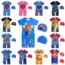 Boys Girls Super Mario Swimming Costume One Piece Swimwear Beachwear Bikini Gift