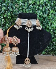 Pakistani Layered Gold Plated Pearl Necklace Set High Quality Amazing Hanging