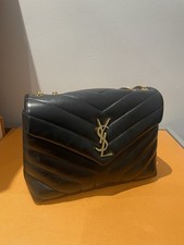 Saint Laurent Loulou Black Leather Crossbody Shoulder Clutch Bag Small