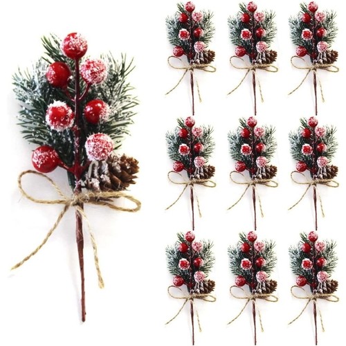 10x artificial christmas picks - artificial,