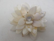 Mother-of-Pearl Flower Brooch