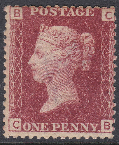 Penny red lettered - 1d,