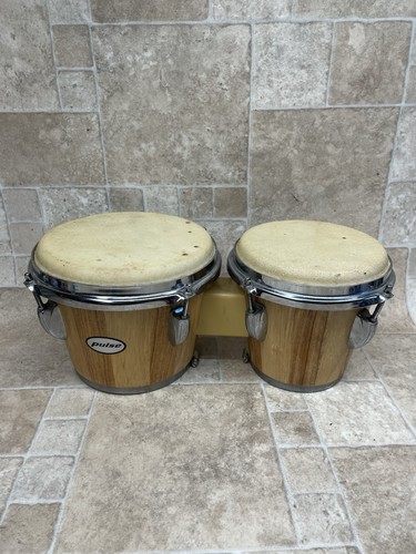 Pulse twin wooden bongo drums - bongo,