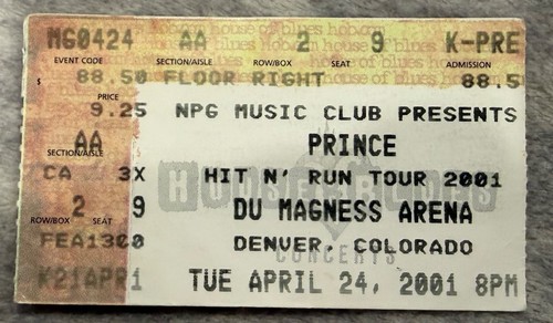 Prince concert ticket - prince, stubs