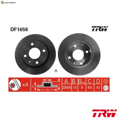 Brake discs df1658 for ford - 2x,