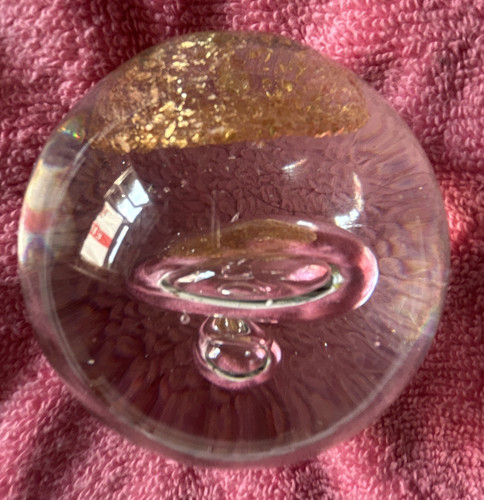 Clear gold glass orb - &,