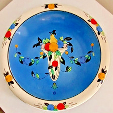 Crown Devon Ware Fielding`s Rare Vintage Art Deco Blue Bowl Hand Painted "Rouen"