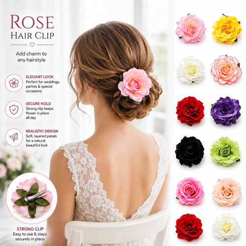 Rose flower hair clip hairpin - flower,