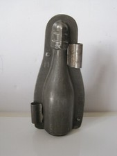 Vintage tin two piece chocolate mould with clips - small champagne bottle #9432