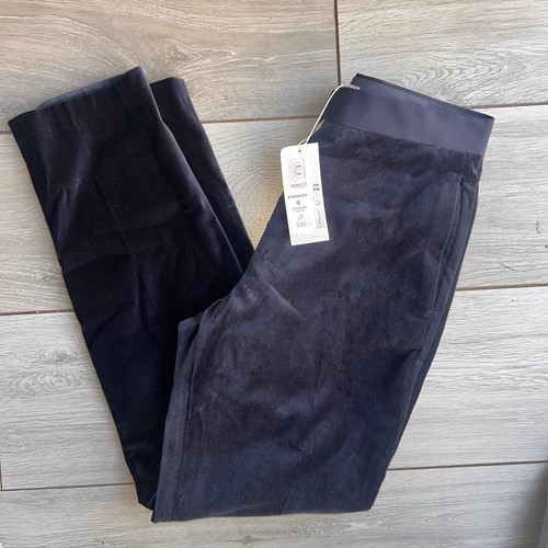 Womens navy velvet slim - m&s,