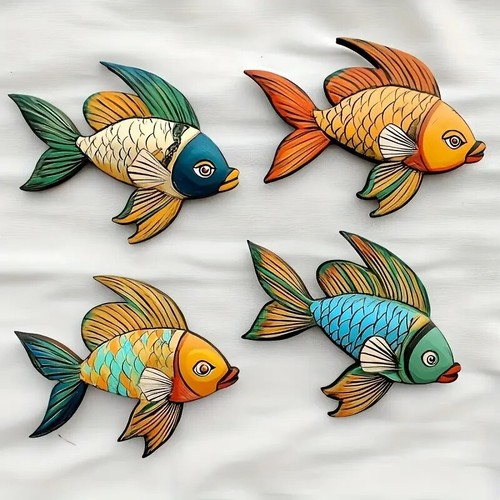 Set wooden fish wall - 4,