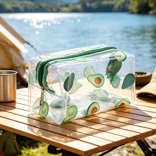 Cute avocado clear makeup bag - cute,