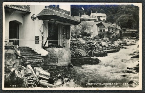 Lynmouth flood disaster scene - lynmouth,