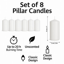 Pack of 8 Pillar Candles 11