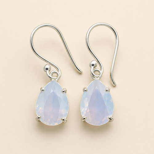 Opalite teardrop earrings - teardrop,