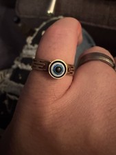 Gold-Tone Evil Eye Ring – Protection Design, Multiple Sizes Available (r301)