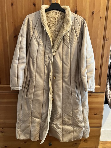 Silver shearling winter coat - silver,