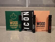 3 x Dsquared2 Mens Green Wood & Original Wood & Icon 1ml Parfume Vial Sprays