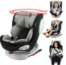 Seaty Group 0/1/2/3 Isofix Car Seat Birth To 12 Years In Black And Grey New