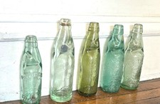 Vtg Lot of 5 Codd bottle Amber