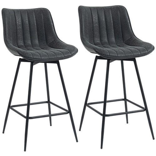 Homcom swivel bar stools set - swivel,