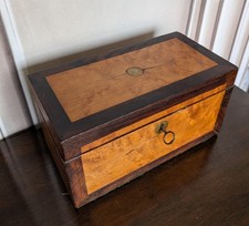 Birds Eye Maple And Mahogany Veneer Regency Style Tea Caddy