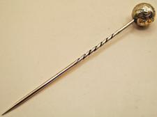 Antique Victorian Stick Pin For Tie Cravat Lapel Yellow Metal No Gold Marks #11