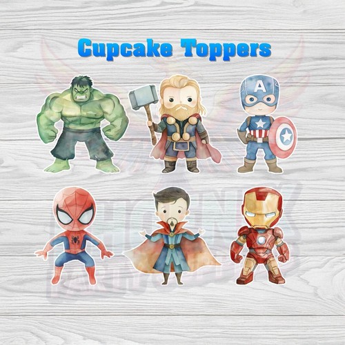 Superheroes cupcake toppers - cupcake,