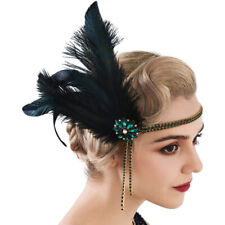 Great Gatsby 20s Gangster Flapper Headpiece 1920s Headband Feather Bridal