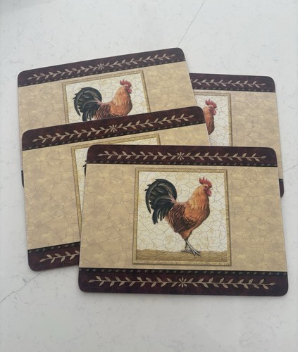 Vintage rooster cork backed - rooster,