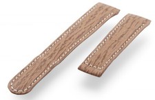 19mm Genuine EBEL Brown Shark Skin Leather Deployment Watch Strap Band 19/16mm