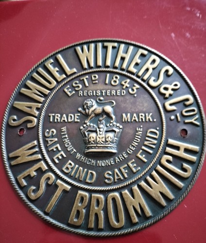 Vintage brass safe - safe, plaque