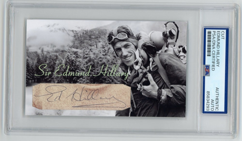 Sir edmund hillary signed cut - sir,