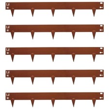 5pc Rust Steel Lawn Edging Set