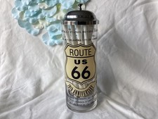 1997 ROUTE 66 70TH ANNIVERSARY STRAW DISPENSER 12" GLASS/METAL