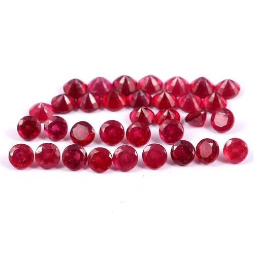 Natural red ruby round - red,