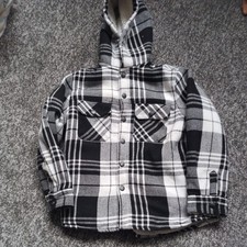 Next Hooded Fleece Lined Check Shacket  Coat Jacket 5-6 Years