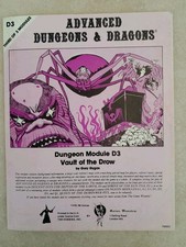Advanced Dungeons and Dragons Vault Of The Drow D3 1st Edition  UK TSR 1978