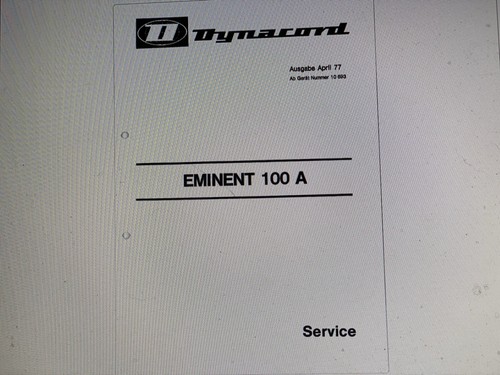 Dynacord eminent 100 service - 100, a