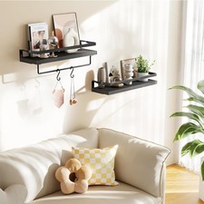 2Pcs Wooden Floating Wall