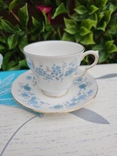 Vintage Colclough Braganza China Blue Tea Cup & Saucer  3½x3¼" 