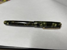 Parker Vacumatic Black Green Gold Marble Fountain Pen 1930’s Vintage No Ink