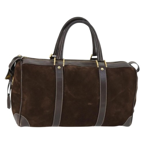 Gucci hand bag suede brown - bag,