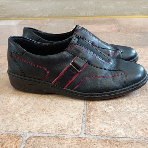 Ladies black shoe with red - black,