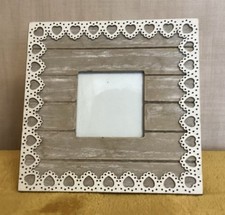 Square Wooden Photo Frame With Decorative Heart Shaped Border