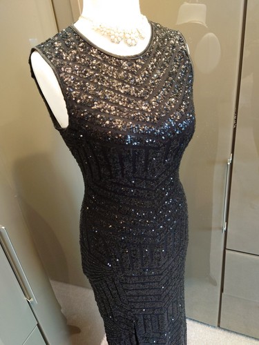 Quiz black sequin long - quiz,