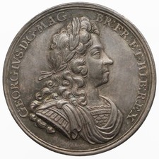 George i Silver Coronation Medal 1714 by J Croker  Eimer 470