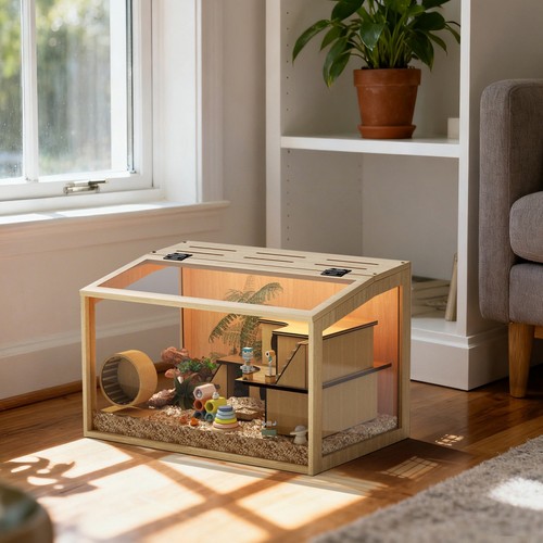 Large wooden hamster cage with - large,