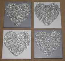 Set of 4 Light Grey / Dark