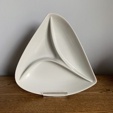Denby White Triangular 3 Part Serving Dish